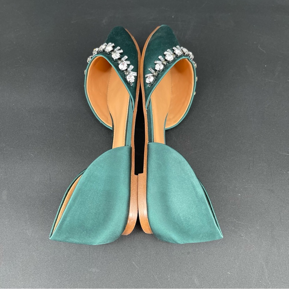 New ~ J. Crew Factory Satin jeweled Zoe d'Orsay flats Size 7 - Picture 5 of 9